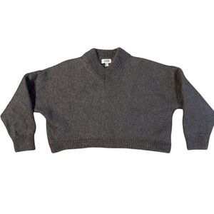 COS Gray V-Neck Mohair Jumper Size Medium